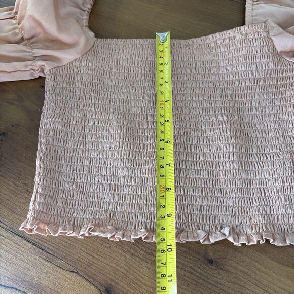 Intimately Free People Pink Rose So Shirred Cropped Smocked Top Women’s Small - Picture 7 of 9